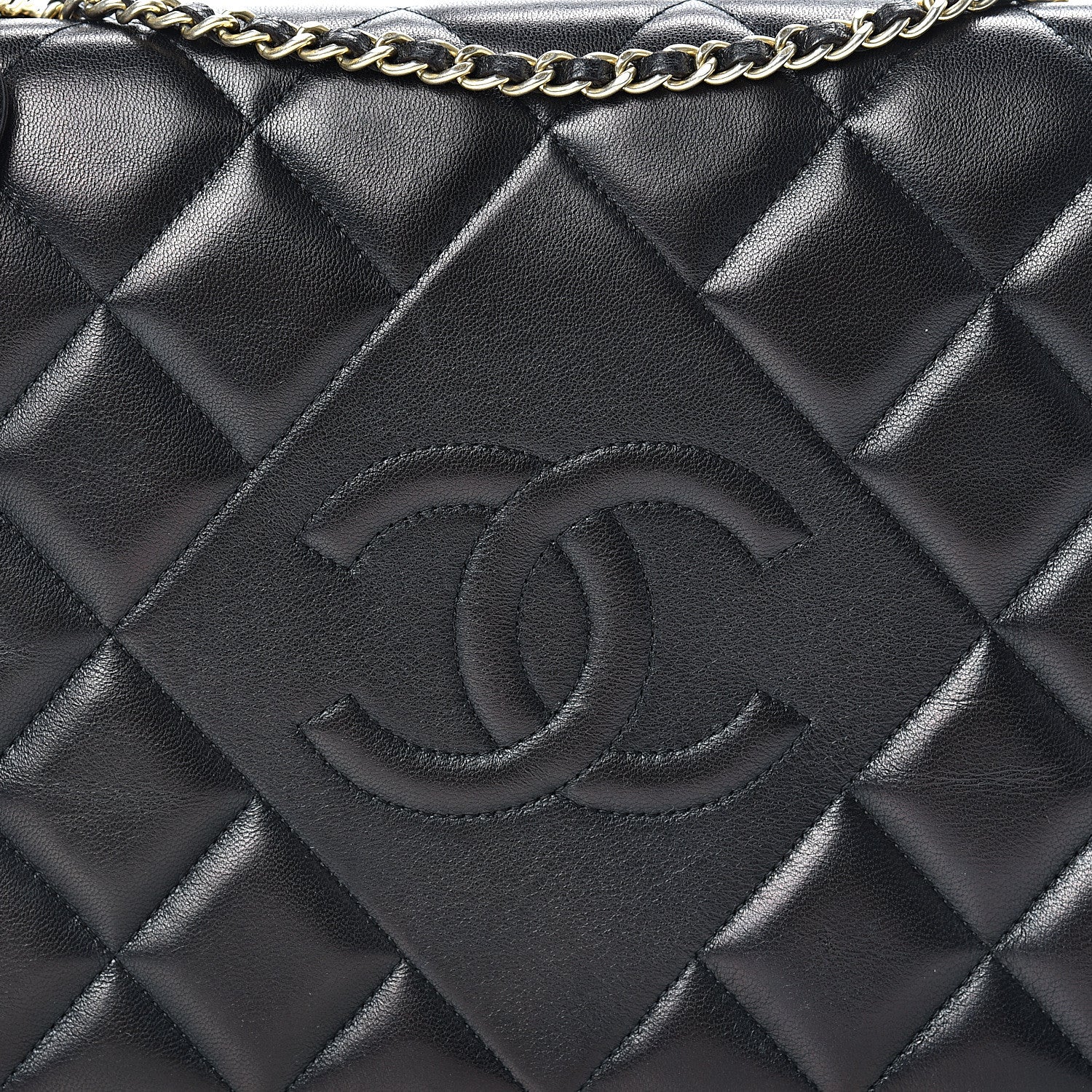 Chanel Lambskin Quilted Medium Diamond CC Flap Black 8 of 20