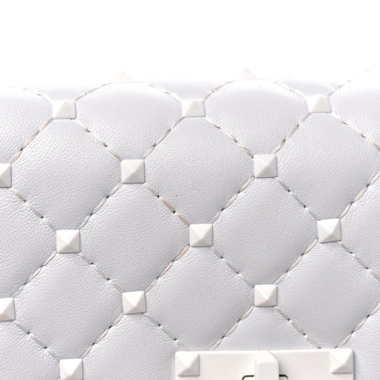 Valentino Garavani Lambskin Free Rockstud Spike Wallet on Chain Optic White 14 of 14