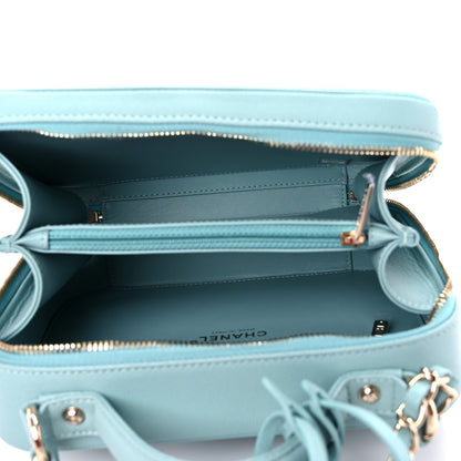 Chanel Caviar Quilted Medium CC Filigree Vanity Case Light Blue 5 of 11