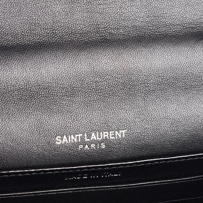 Saint Laurent Metallic Snakeskin Monogram Toy Kate Strap Wallet Cherry 6 of 6