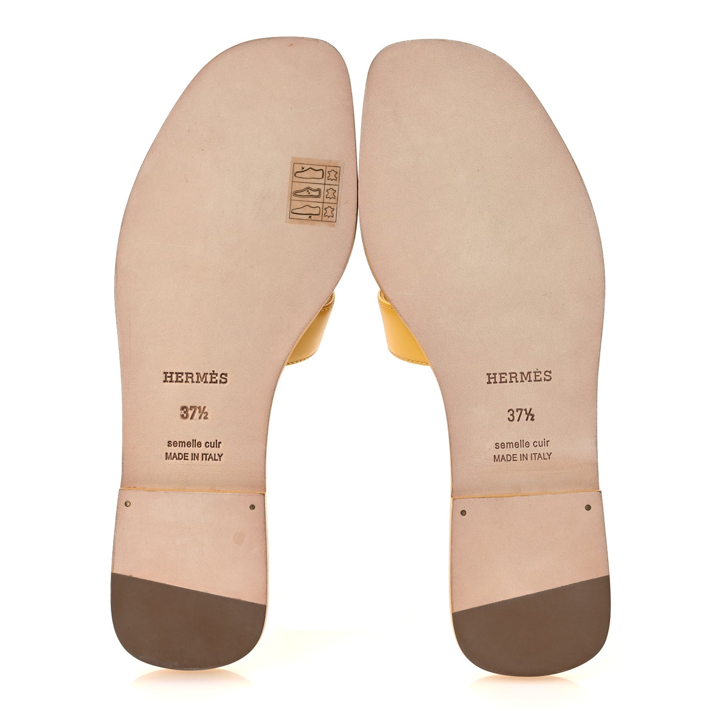 Box Calfskin Oran Sandals 37.5 Jaune Citron