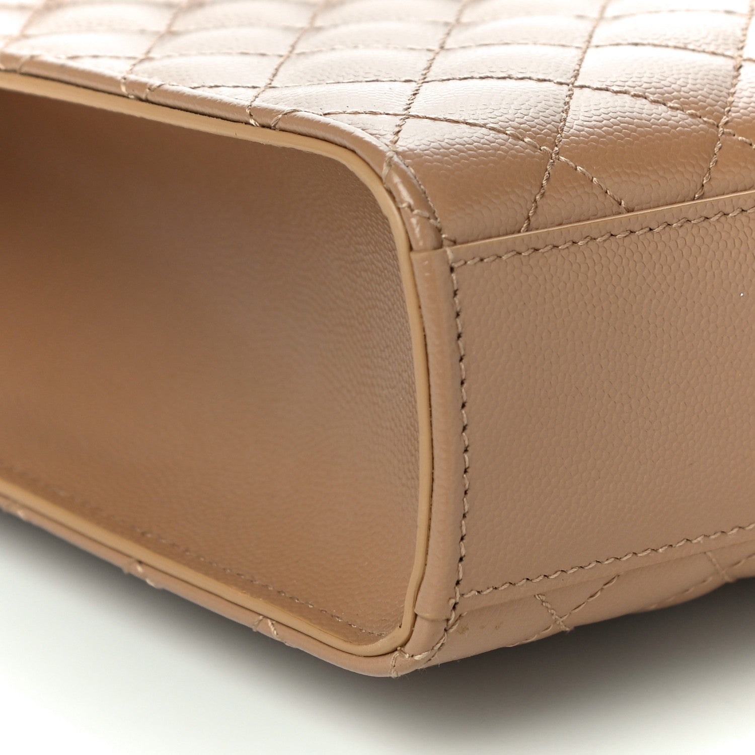 Saint Laurent Grain De Poudre Textured Mixed Matelasse Triquilt Large Monogram Satchel Cork 9 of 10
