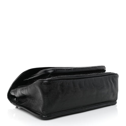 Saint Laurent Crinkled Calfskin Matelasse Monogram Medium Niki Chain Satchel Black 4 of 9