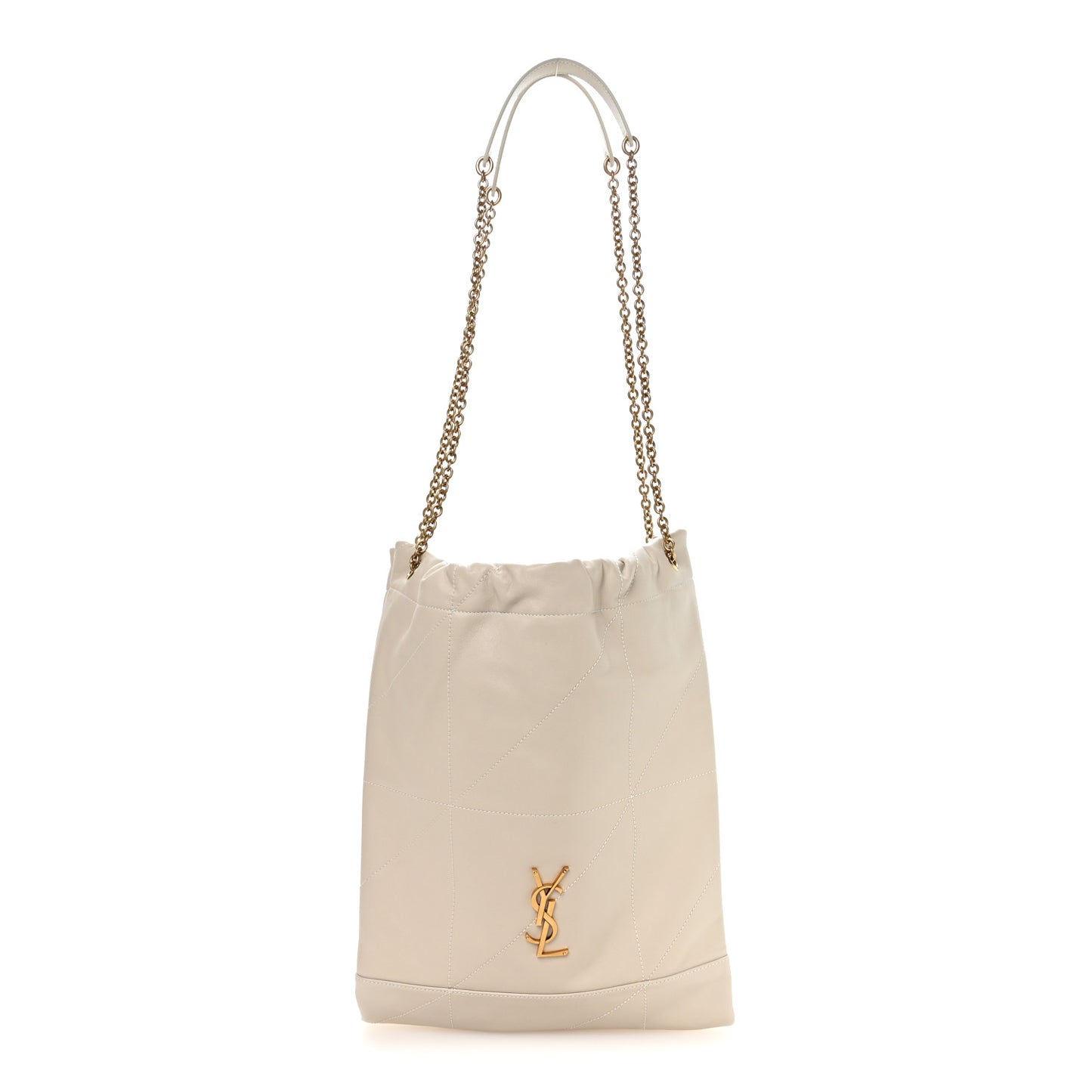 Lambskin Matelasse Monogram Medium Jamie 4.3 Pochon Blanc Vintage