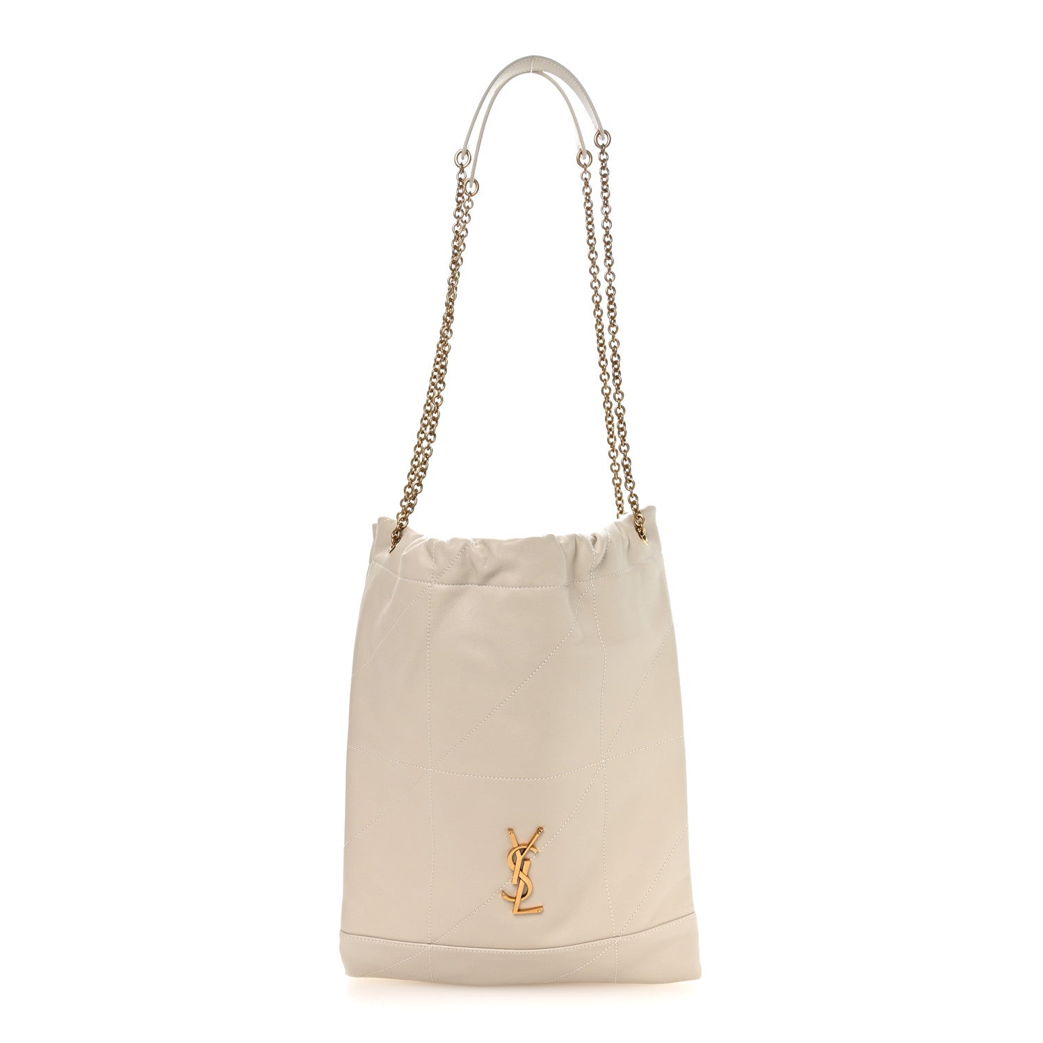 Saint Laurent Lambskin Matelasse Monogram Medium Jamie 4.3 Pochon Blanc Vintage 1 of 11