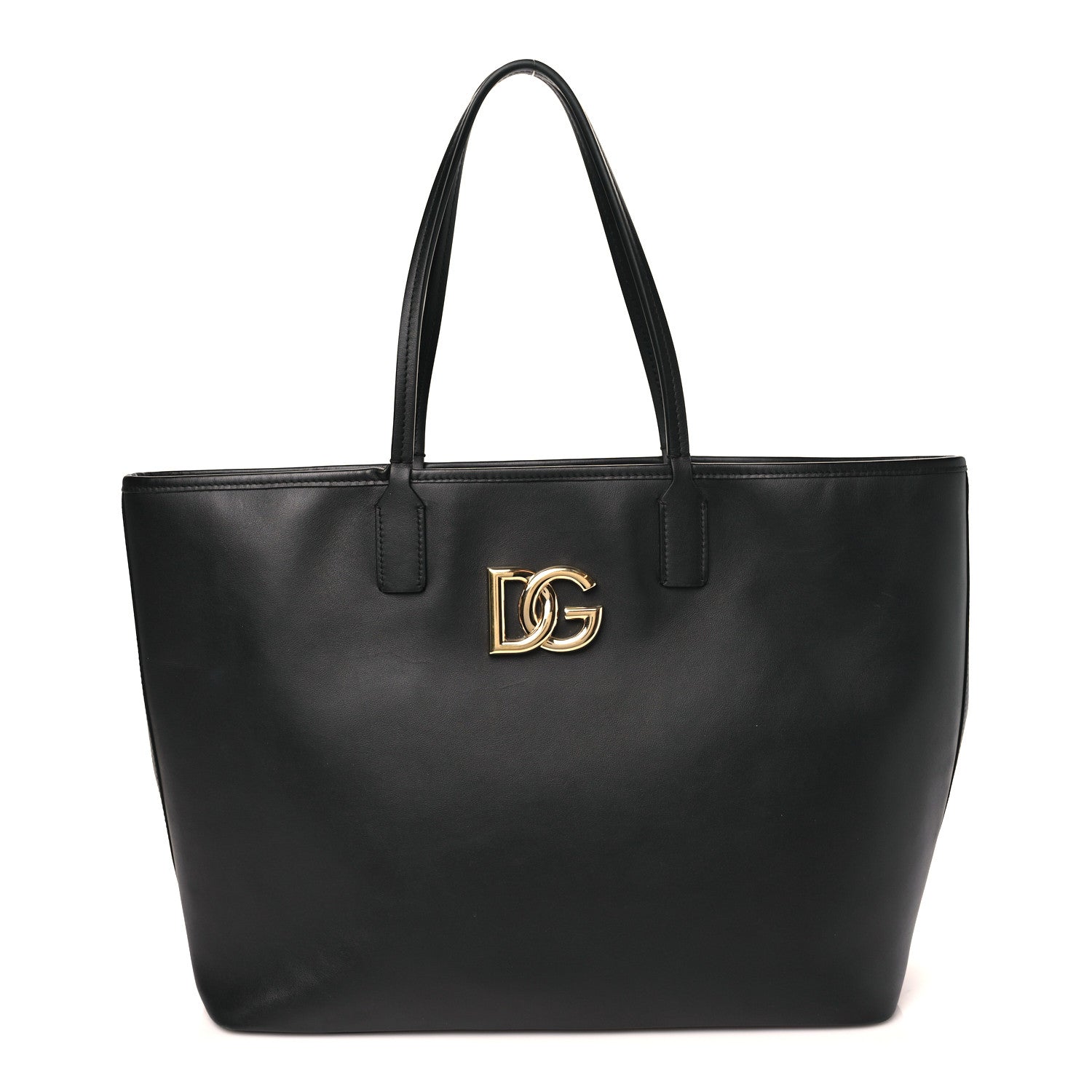 Dolce & Gabbana DOLCE GABBANA Calfskin Medium Fefe Tote Black 1 of 10
