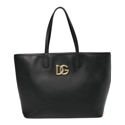 Dolce & Gabbana DOLCE GABBANA Calfskin Medium Fefe Tote Black 1 of 10