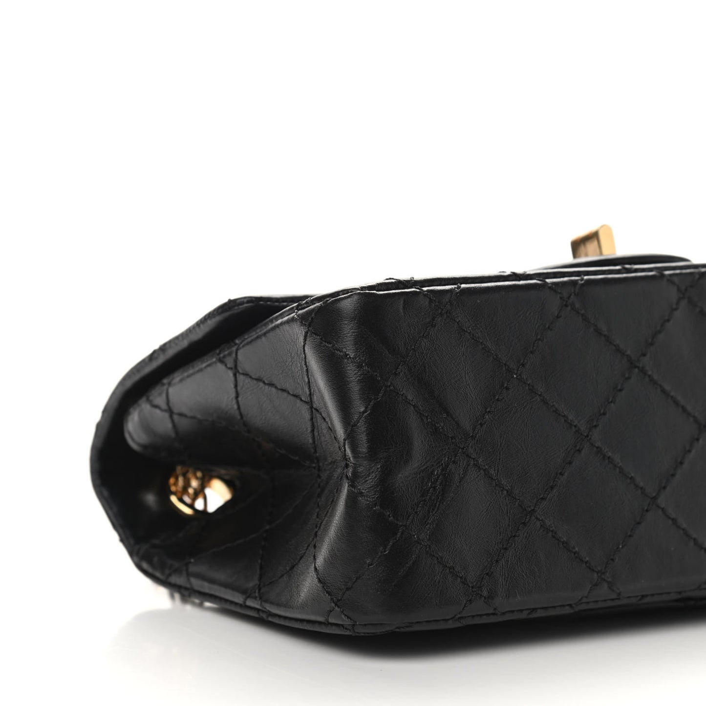 Aged Calfskin Quilted 2.55 Reissue Mini Flap Black