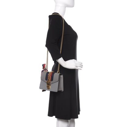 Gucci Calfskin Mini Sylvie Chain Shoulder Bag Deep Grey 2 of 10