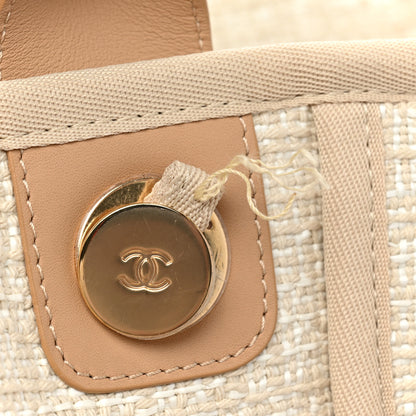 Chanel Mixed Fibers Calfskin Medium Deauville Tote Light Beige 9 of 19