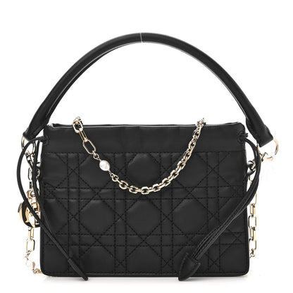 Christian Dior Lambskin Cannage Mini Top Handle Drawstring Bag Black 1 of 12