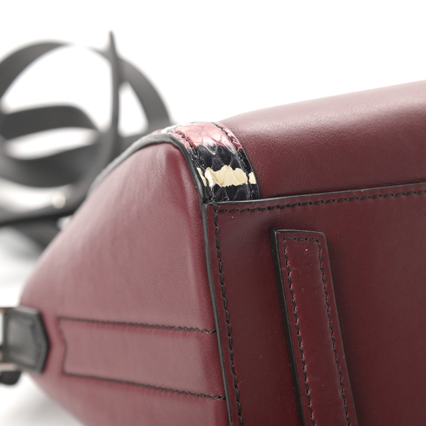 Smooth Calfskin Ayers Mini Bi-Color Antigona Wine Black