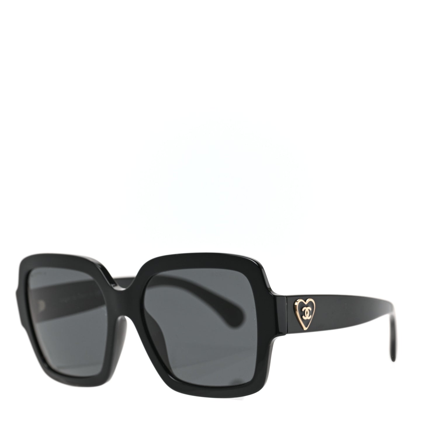 Acetate Square Heart Sunglasses 5479-A Black