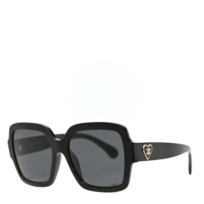 Chanel Acetate Square Heart Sunglasses 5479-A Black 1 of 6