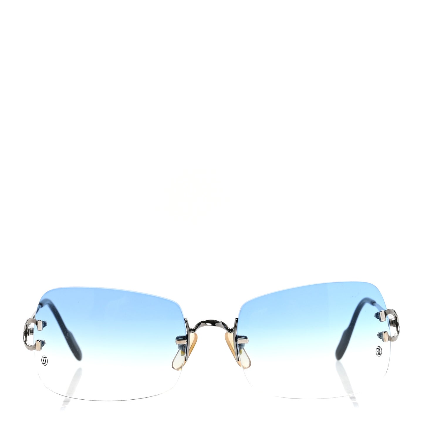 Metal Rimless Gradient Sunglasses Silver