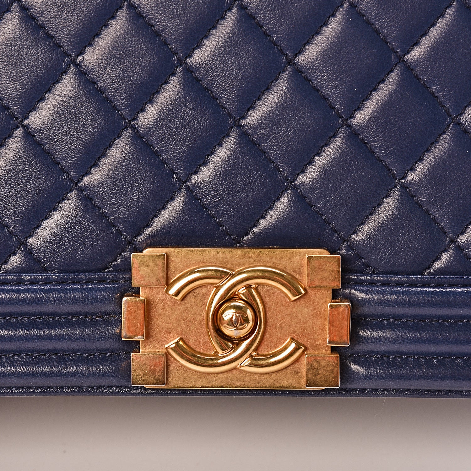 Chanel Lambskin Quilted New Medium Boy Flap Dark Navy Blue 8 of 11
