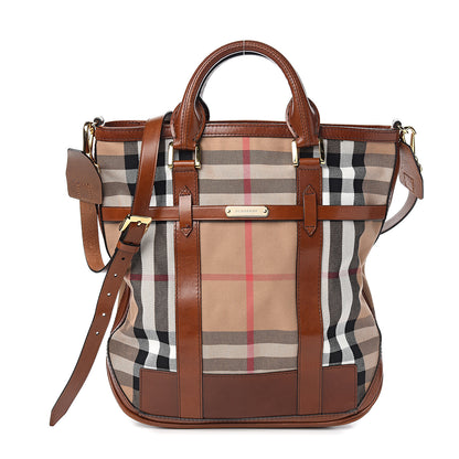 Burberry House Check Tote Dark Tan 1 of 10