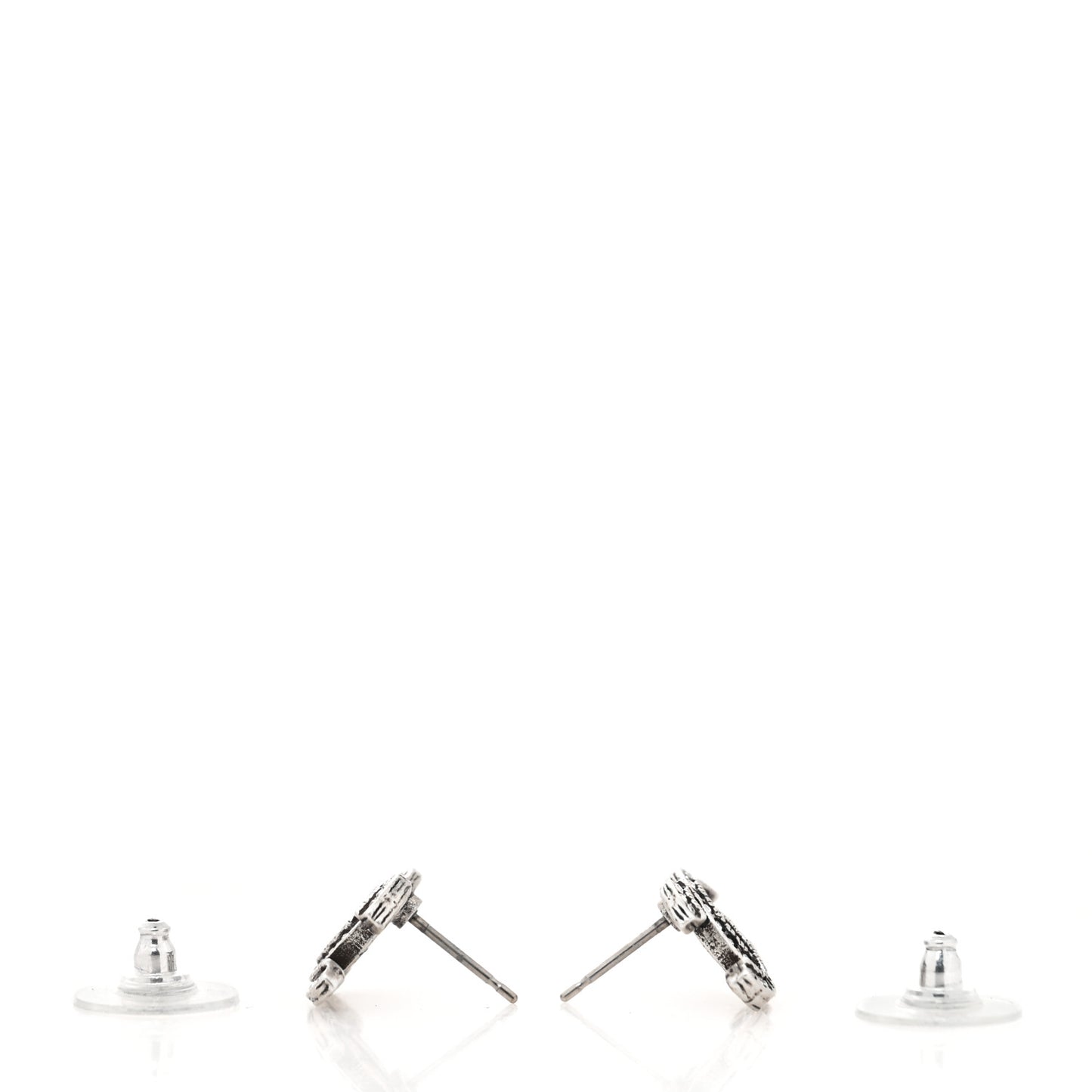 Crystal Royal Flush CC Stud Earrings Silver