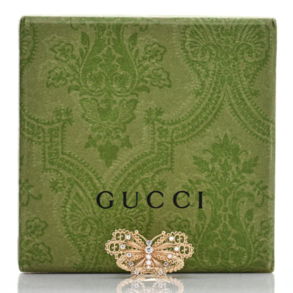 Gucci 18K Yellow Gold Diamond Butterfly Ring 56 7.75 6 of 6