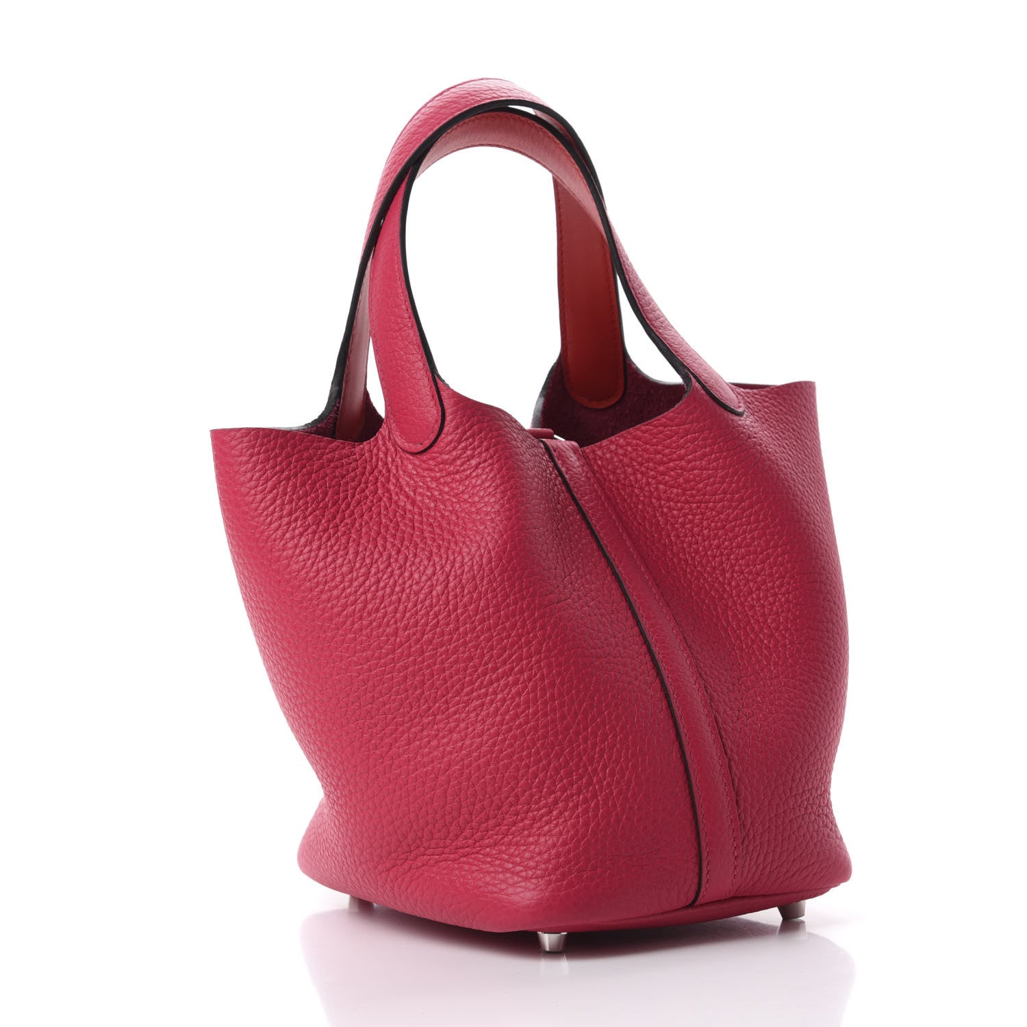 Hermes Taurillon Clemence Verso Picotin Lock 18 PM Rose Mexico Rouge De Coeur 3 of 11