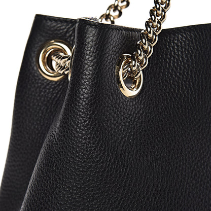 Gucci Pebbled Calfskin Medium Soho Chain Shoulder Bag Black 9 of 12