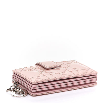Christian Dior Patent Cannage Lady Dior 5-Gusset Card Holder Rose Clair 4 of 7