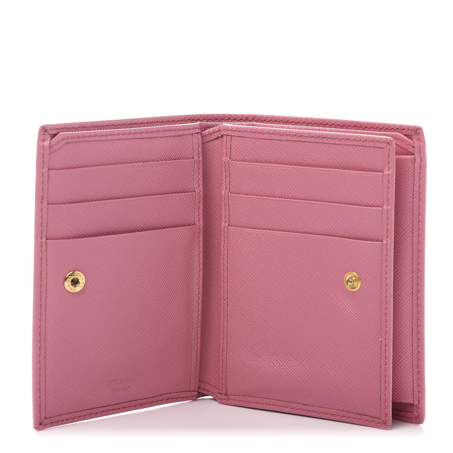 Prada Saffiano Metal Bi-Fold Wallet Begonia 5 of 10