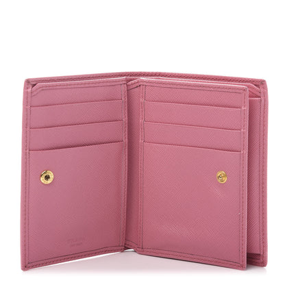 Prada Saffiano Metal Bi-Fold Wallet Begonia 5 of 10