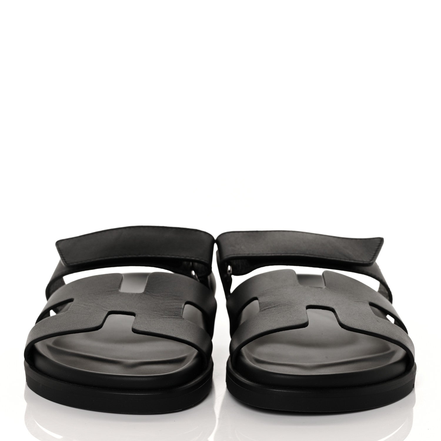 Hermes Calfskin Womens Chypre Sandals 38 Black 2 of 7