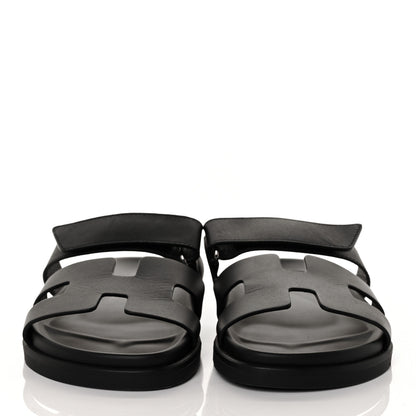 Hermes Calfskin Womens Chypre Sandals 38 Black 2 of 7