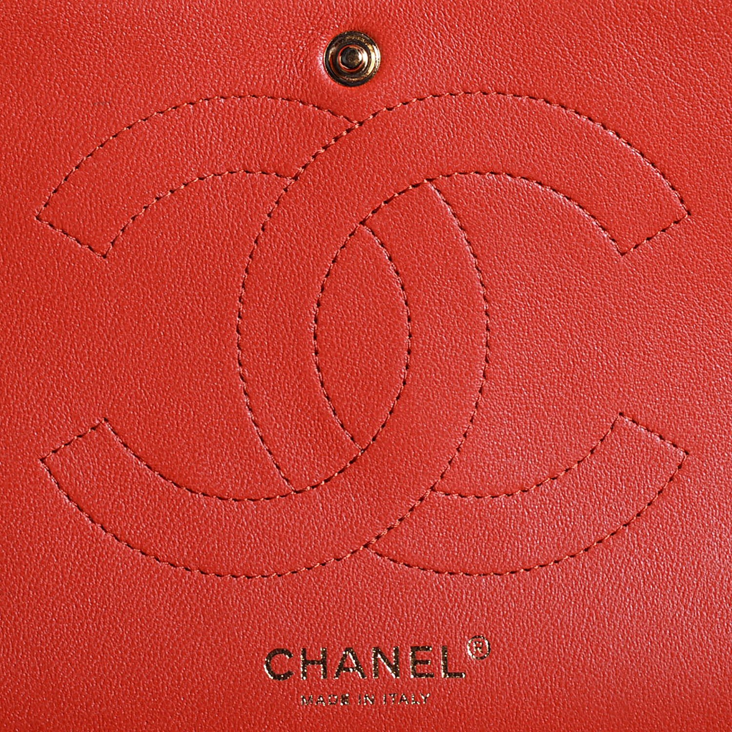 Chanel Pearly Caviar Quilted Jumbo Double Flap Orange 7 of 9