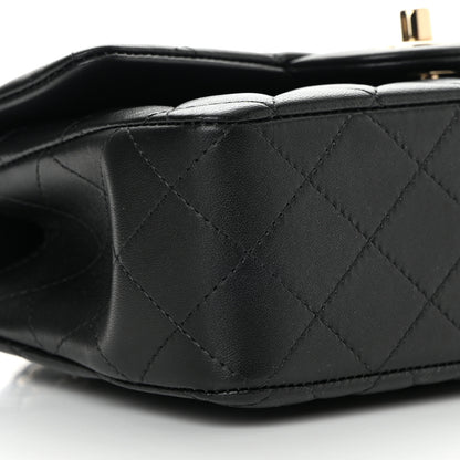 Chanel Lambskin Quilted Mini Top Handle Rectangular Flap Black 9 of 13