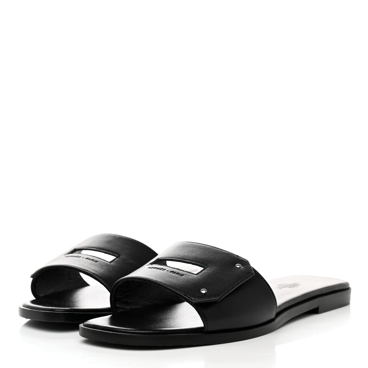 Calfskin View Sandals 37.5 Black
