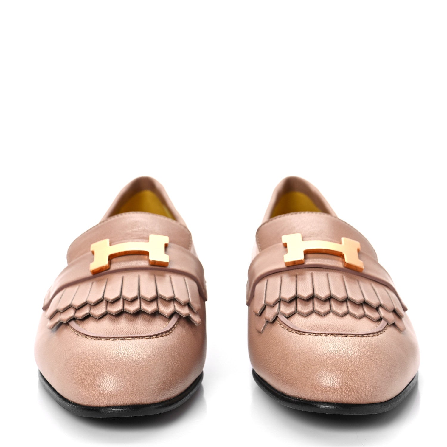 Hermes Goatskin Womens Royal Loafers 37 Bois De Santal 2 of 10