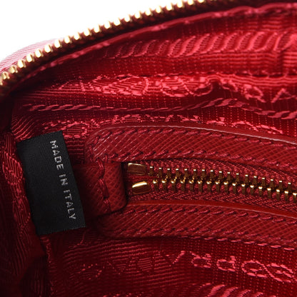 Prada Saffiano Lux Double Zip Crossbody Bag Fuoco 7 of 8