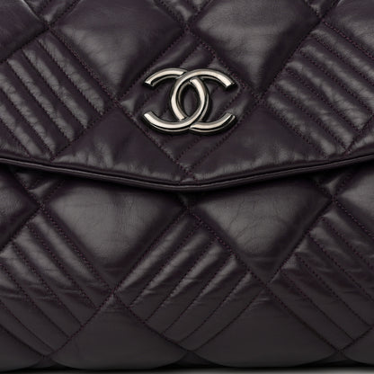 Chanel Lambskin In And Out XL Maxi Flap Dark Purple 8 of 11