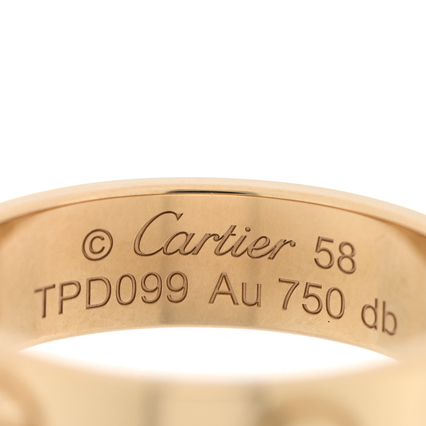 18K Yellow Gold 5.5mm LOVE Ring 58 8.25