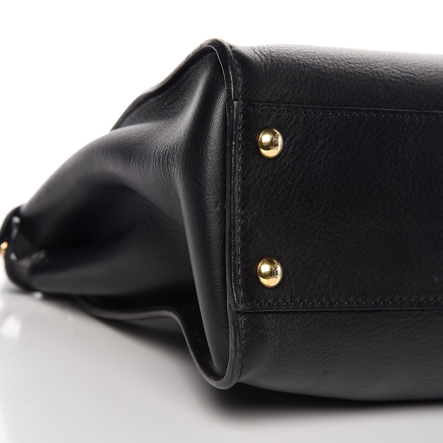 Fendi Vitello Seta Shiny Nappa Medium Peekaboo Iconic Satchel Black 5 of 14