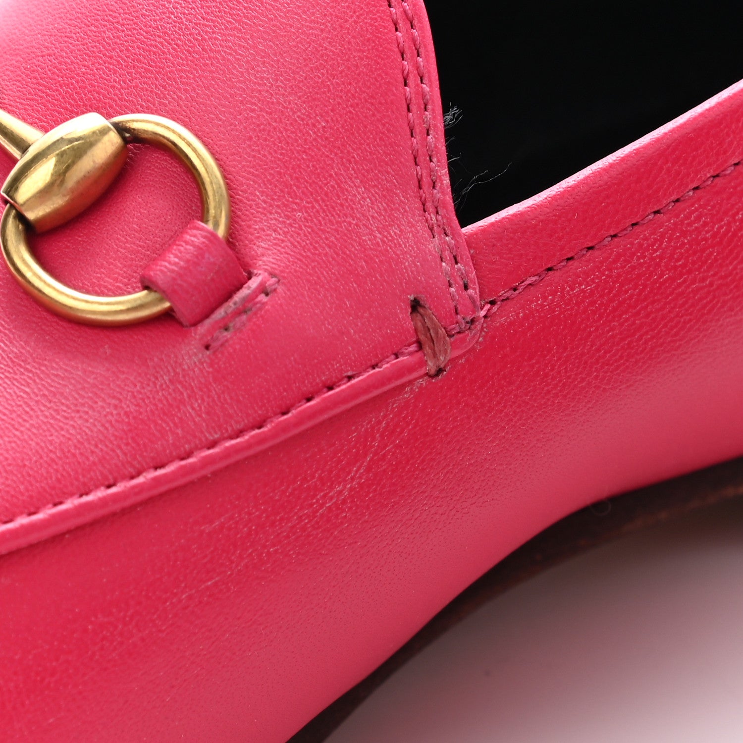 Gucci Lambskin Womens Brixton Horsebit Loafers 35.5 Hot Pink 7 of 13