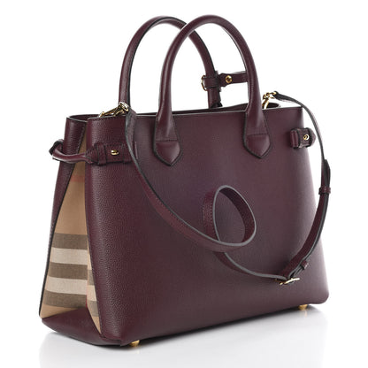 Burberry Calfskin House Check Medium Banner Tote Elderberry 4 of 10