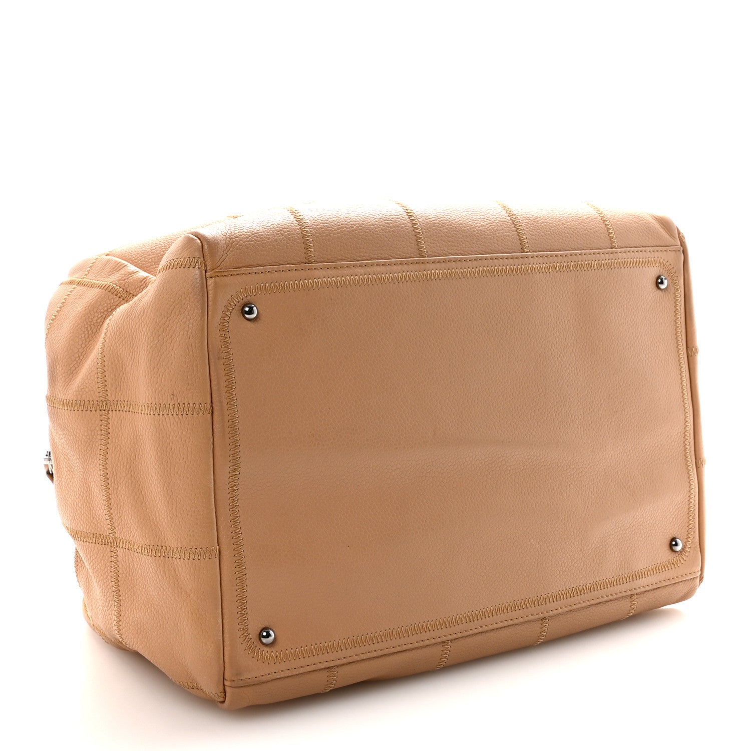 Chanel Caviar Square Stitched Bowler Beige 4 of 10