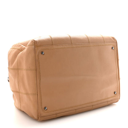 Chanel Caviar Square Stitched Bowler Beige 4 of 10