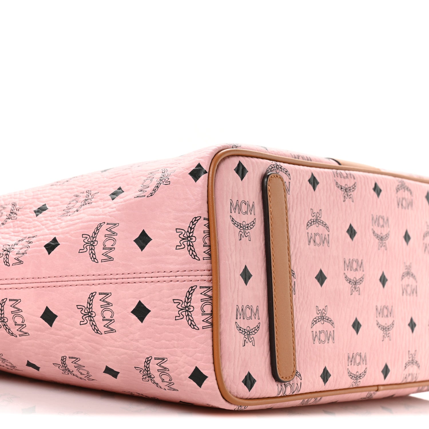 MCM Visetos Medium Anya Zip Top Shopper Tote Soft Pink 9 of 10