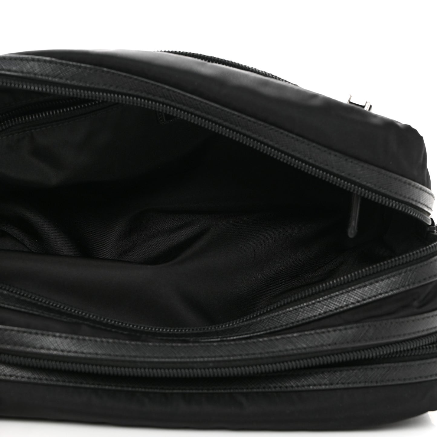 Re-Nylon Saffiano Travel Pouch Black