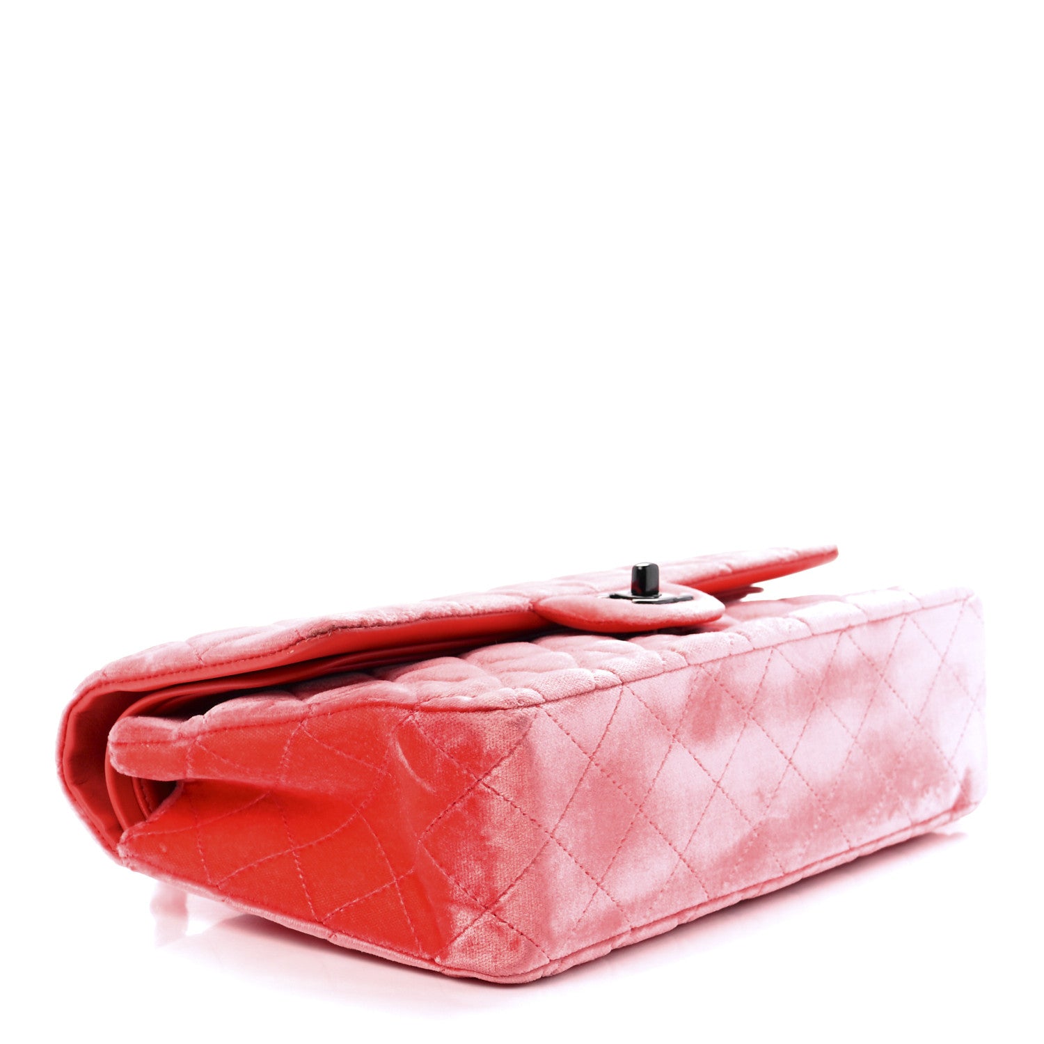 Chanel Velvet Quilted Medium Double Flap Coral 4 of 12