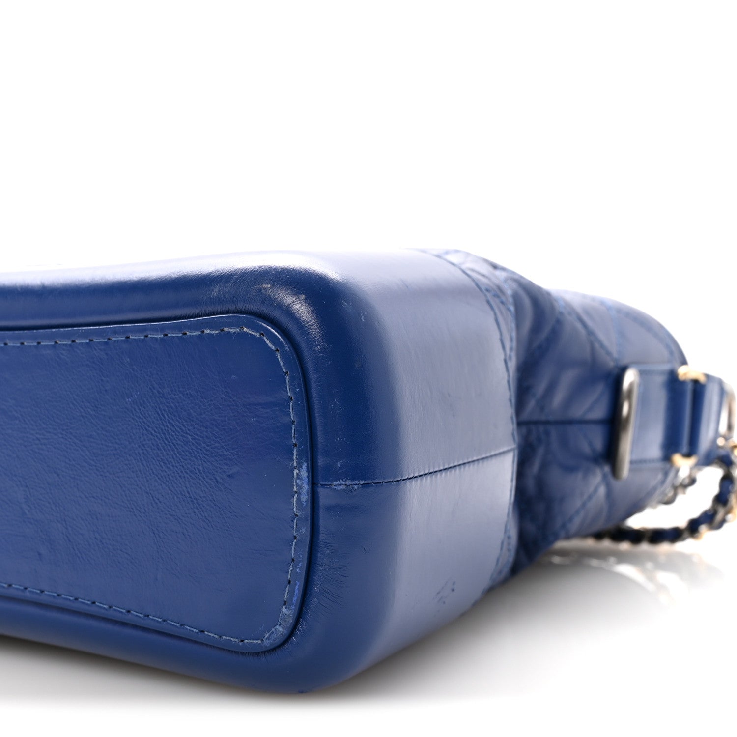 Chanel Aged Calfskin Quilted Medium Gabrielle Hobo Blue 10 of 10