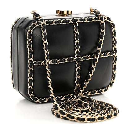 Chanel Lambskin Minaudiere Chain Clutch Black 3 of 10