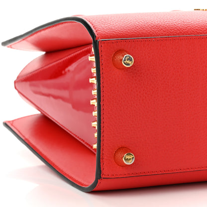 Christian Louboutin Calfskin Patent Studded Small Paloma Red 8 of 9