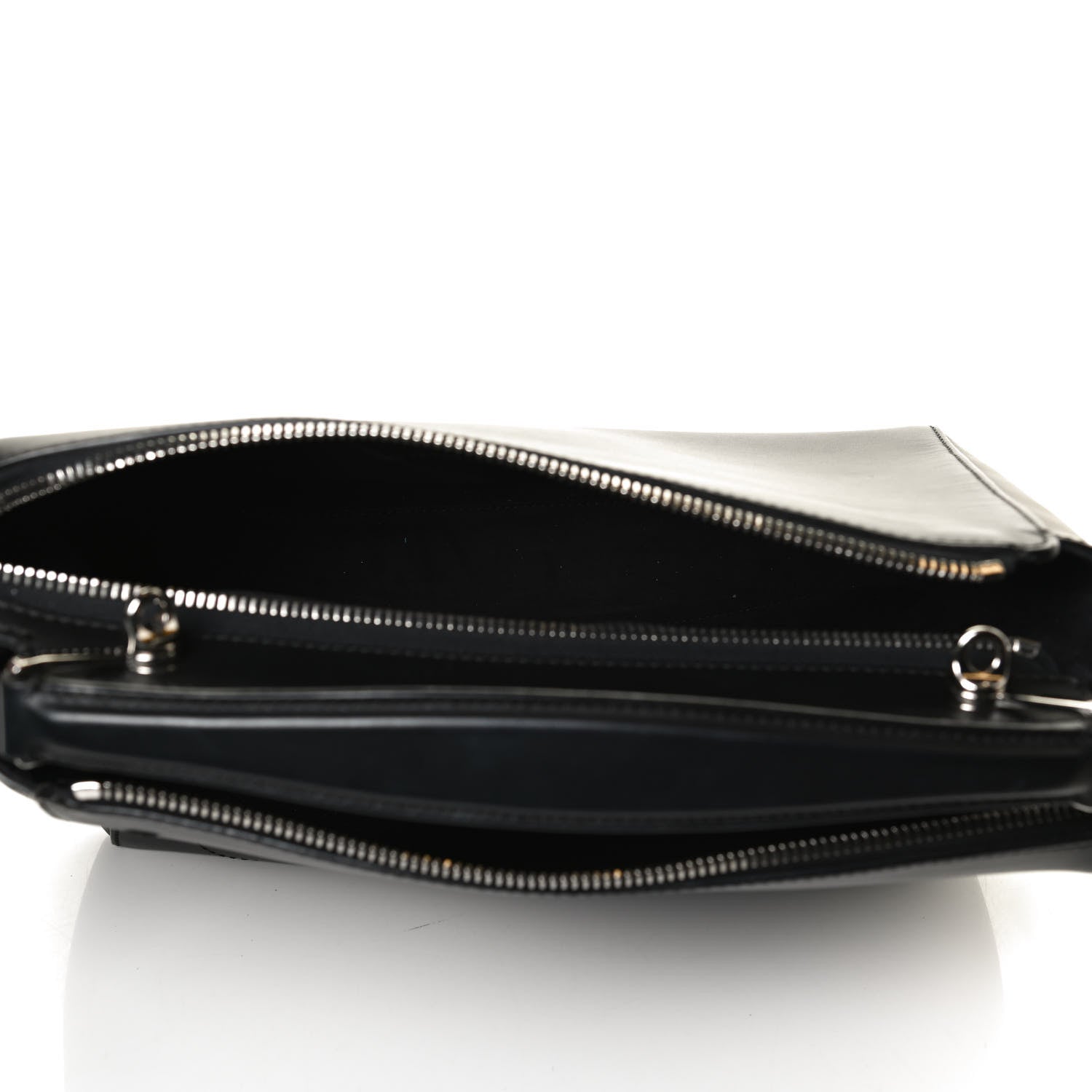 Fendi Vitello Baltico Dolce DotCom Satchel Black Blue Royal 7 of 9