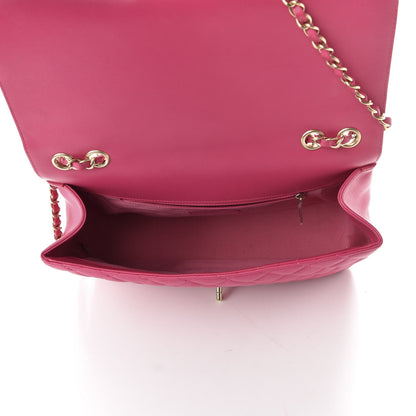 Chanel Lambskin Quilted Jumbo Mademoiselle Chic Flap Fuchsia 5 of 10